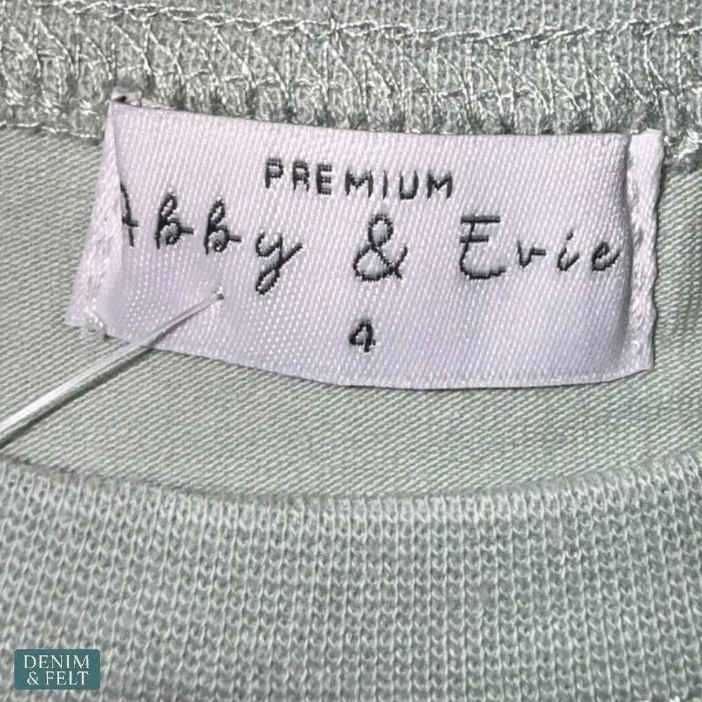 NEW Abby & Evie Green Cow Embroidery Outfit‎ Set Long Sleeve Top & Gingham Pants